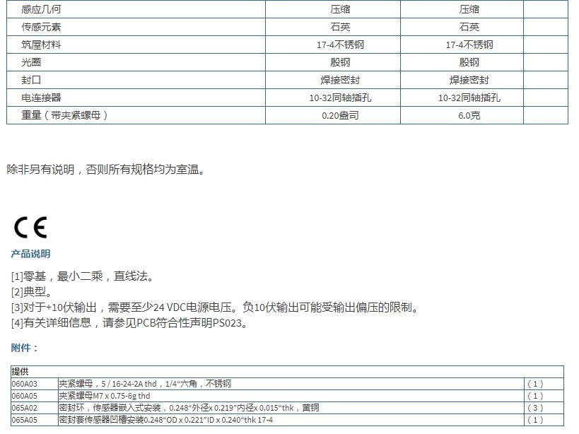 美***PCB高频ICP?压力传感器113B26参数