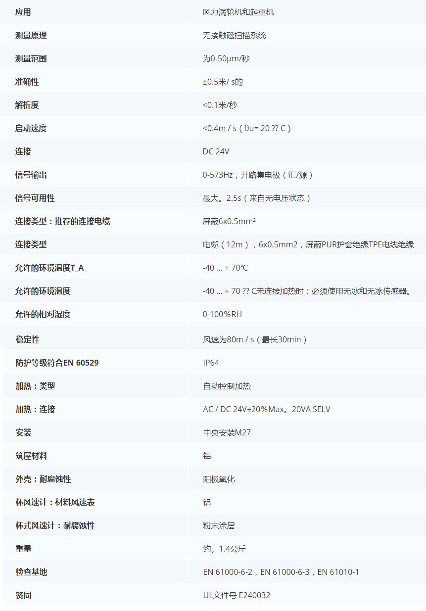 德***科瑞文Kriwan INT10 OC风速传感器13N293S25技术参数